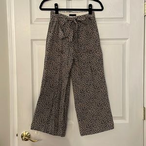 Flare Cropped High-waist Leopard pants